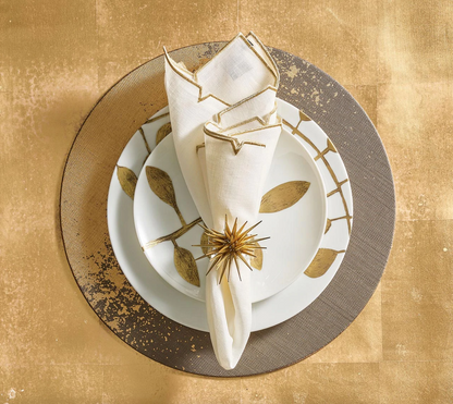 KSB Metafoil Round Gold and Taupe Placemat 15" (Retired)