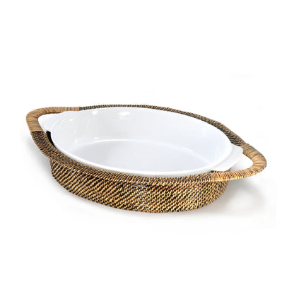 Oval Casserole Tray with Stoneware Roaster 4Qt