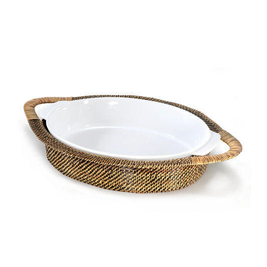 Oval Casserole Tray with Stoneware Roaster 4Qt