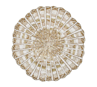 KSB Nautilus Beaded Placemat - Champagne & Gold