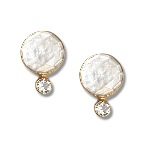 DMD E Doublet Topaz Stud Earrings