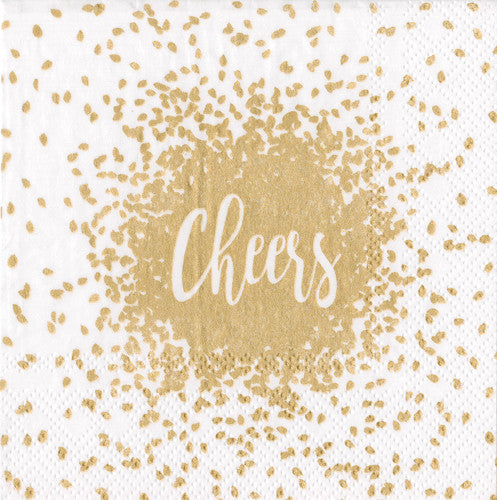Cheers Gold Cocktail Napkin Box