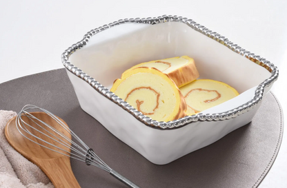 PPB Silver Salerno - Square Baking Dish (2657W)