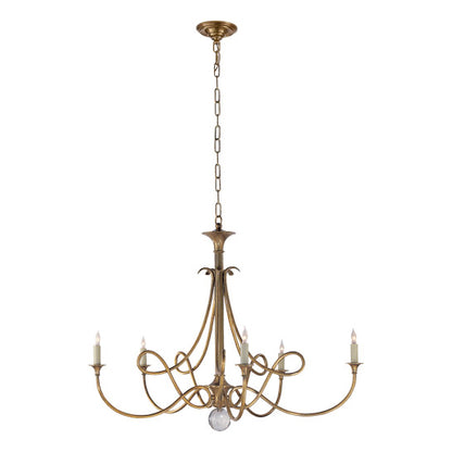 VCF Double Twist Large Chandelier in Hand-Rubbed Antique Brass