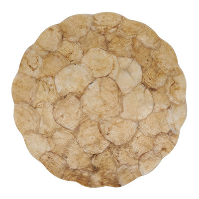 Scalloped Capiz Placemat - Champagne