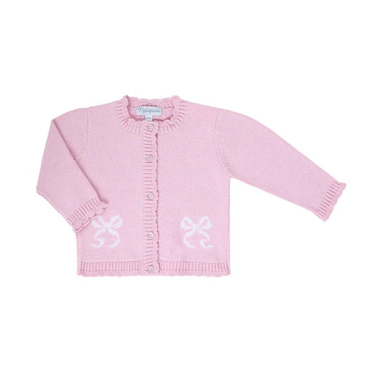 Charming Bows - Knit Pink Cardigan -