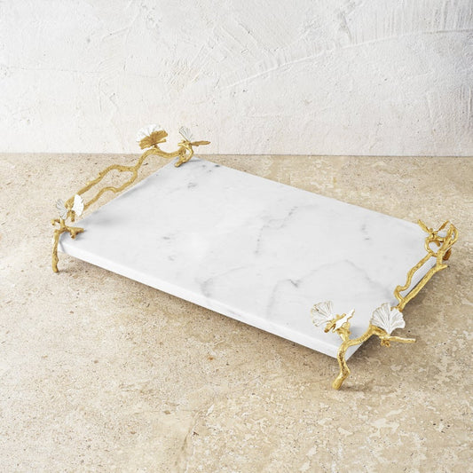 MAR Butterfly  Ginkgo - Gold Cheese Board & Spreader
