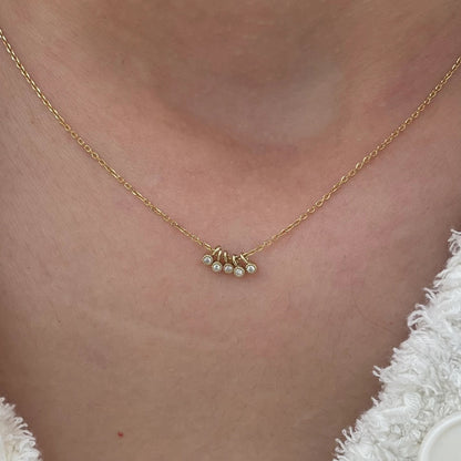 JKD N - Diamond Milestones Necklace; 14kt YG