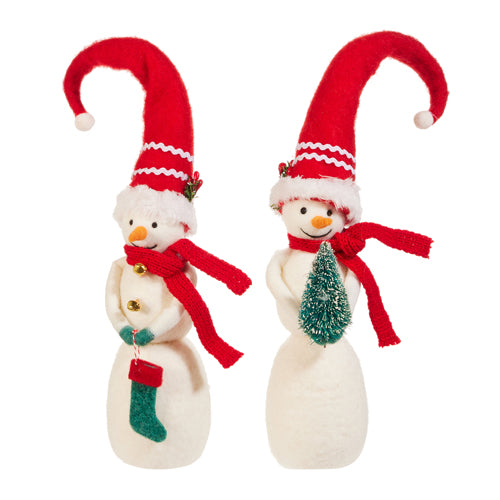 RZI Felt Snowman with Stocking 12"