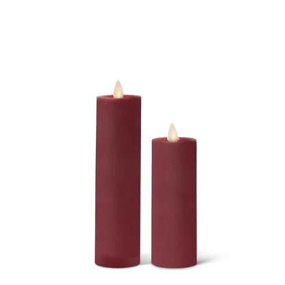 KKI Burgundy Wax Luminara Slim Indoor Pillar - 6.25"