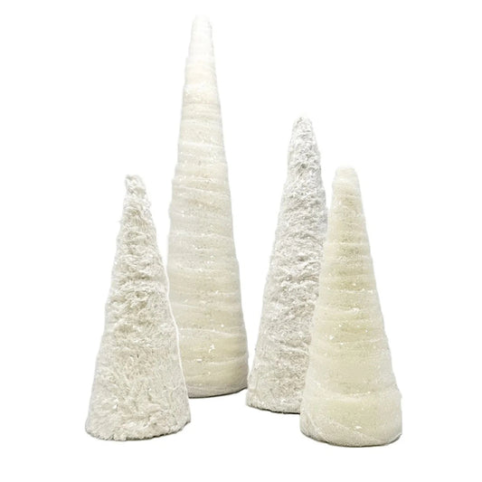 SDS Bisque Fur Covered Tree w/ Ice - Small 12"