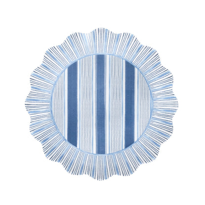 JLK Cabana Stripe - Melamine Dessert/Salad Plate - Ocean