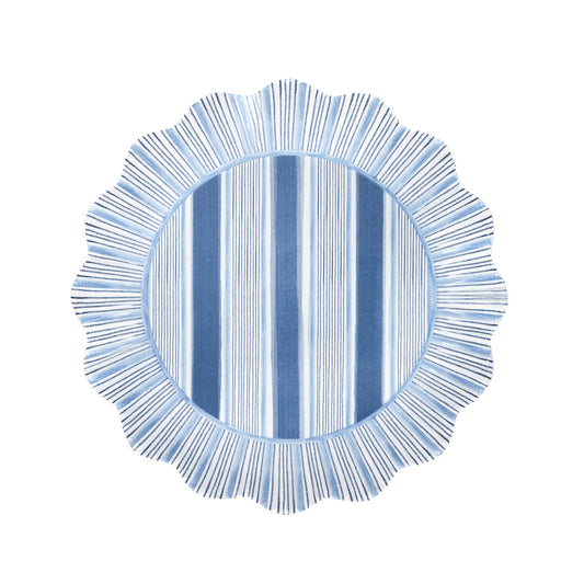 JLK Cabana Stripe - Melamine Dessert/Salad Plate - Ocean