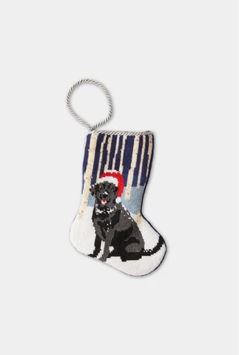 Bauble Stocking - Woodland Frolic - Black Lab
