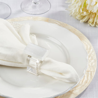 Selenite Napkin Ring - Set of 4