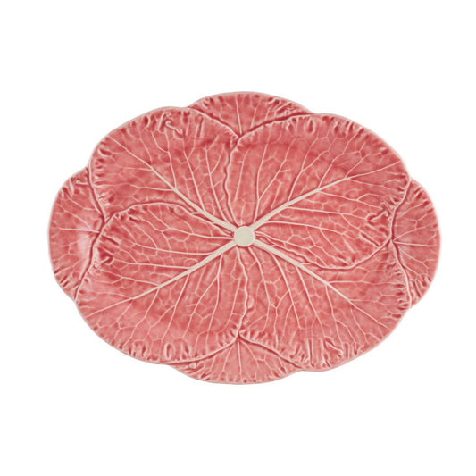 VIA Large Oval Platter - Cabbage 17" - Pink