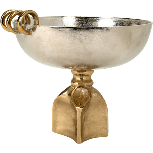KVD Hesley Aluminum Decorative Pedestal Bowl 15"