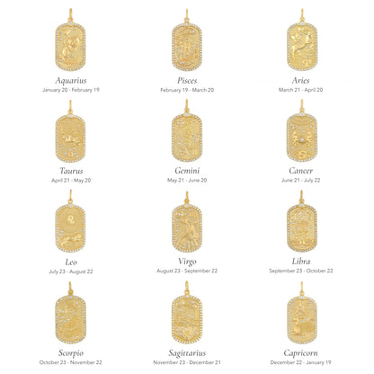 Diamond Zodiac Necklace - 14kt Gold