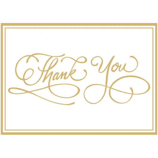 Calligraphy Foil Thank You Notes - Boxed