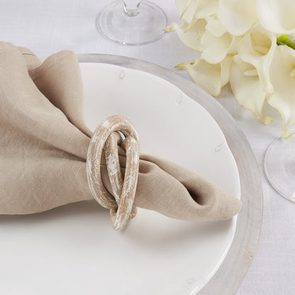 SRO Wooden Interlock Napkin Ring - White