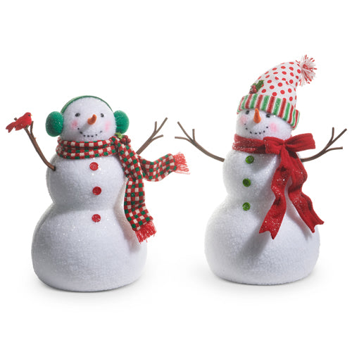 RZI Plush Tabletop Snowman with Bird 18"