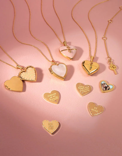 Pearlescent Classic Heart Locket Necklace
