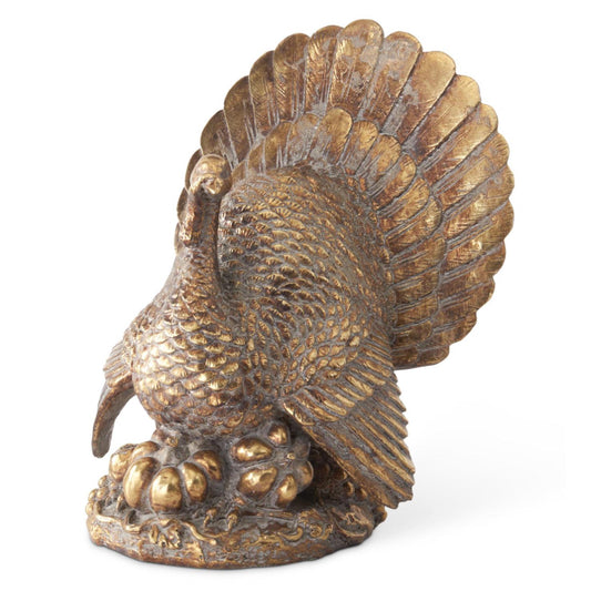 Resin Antique Gold Turkey 11.5"