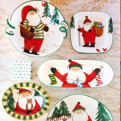 VTR Old St. Nick - Bread Server with Stockings 19"