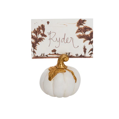 Forest Walk - Pumpkin Place Card Holder - Gold - Set of 4