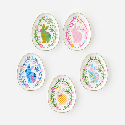 Ceramic Bunny Egg Dish 6"