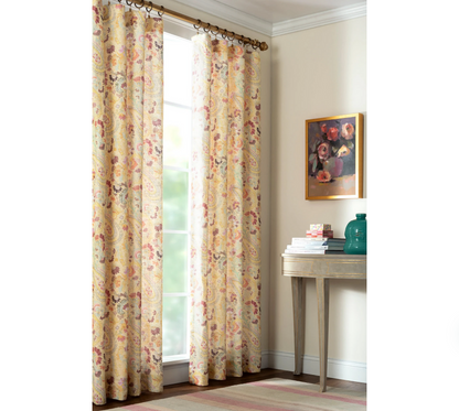 PCH Ines Linen Curtain Panel - Multi - 108"