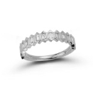 DRD R - Sadie Pearl Hexagon Baguette Ring .36tcw, 14KWG SZ7
