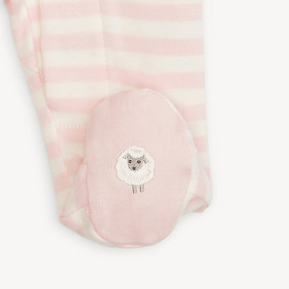 Pink Stripe - Organic Cotton Footie
