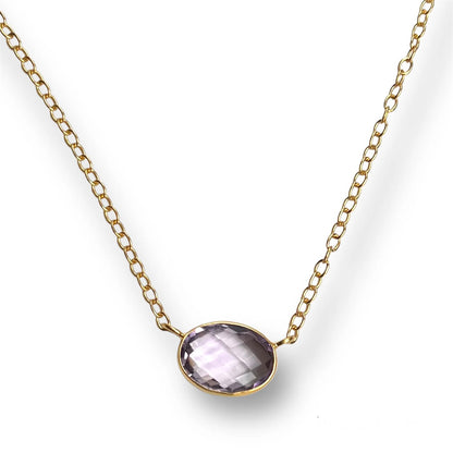 DMD N Mini Gemstone Choker Necklace - Amethyst