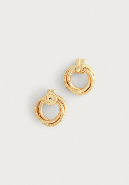 Neptune - Triple Ring Earrings in Gold