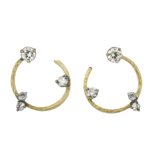 TAP E452 - Open Rings with 4 Diamonds, 1tcw, 18kt YG & WG