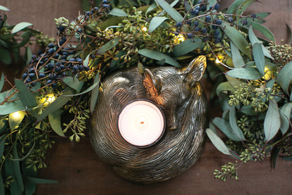 Sleepy Eloise Candleholder - Gold - 6.5" X 3"