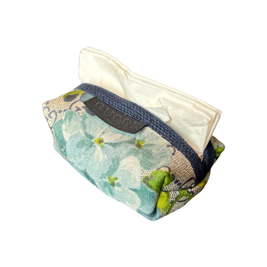 VLU GG Logo Blooms Blue Vintage Scarf Tissue Pouch