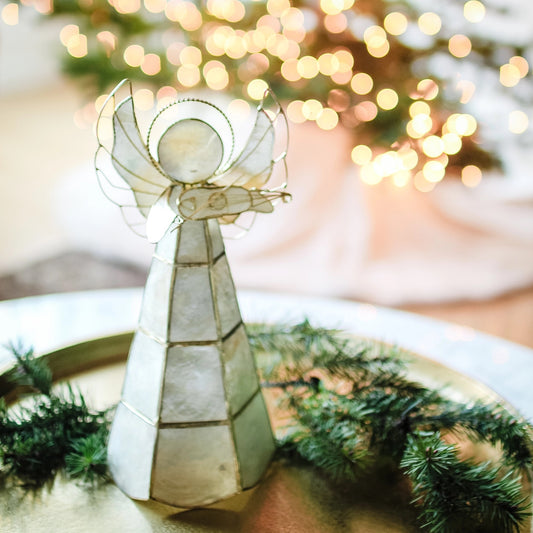 DEK Tabletop Capiz Angel (Nat/GO) 11"