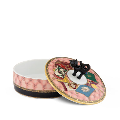 Totem - Gatto - Round Box with Cover & Cat Knob 5"