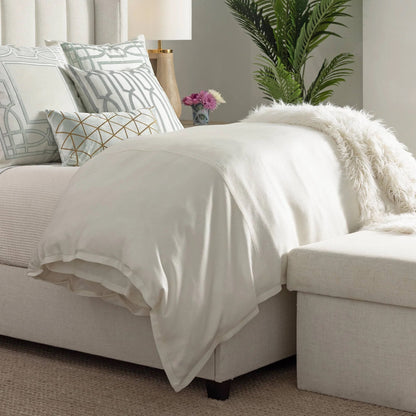 Gia Cotton & Silk Duvet with Filler - Ivory - King - 112" X 98"