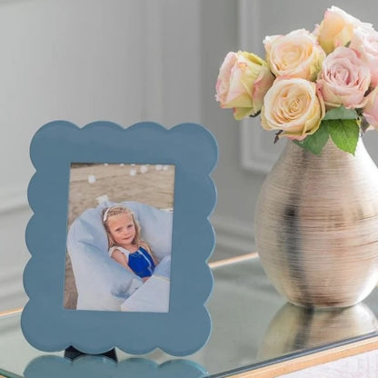Scalloped Lacquer Frame in Limited Edition Chambray Blue - 5x7