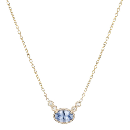 JKD N - Ceylon Sapphire Dew Necklace; 14kt YG