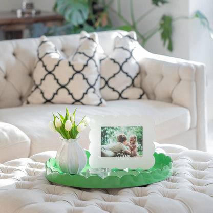 Scalloped Lacquer Frame in White - 5x7