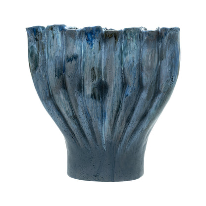 KVD Nordia Tall Blue Stoneware Vase 14"