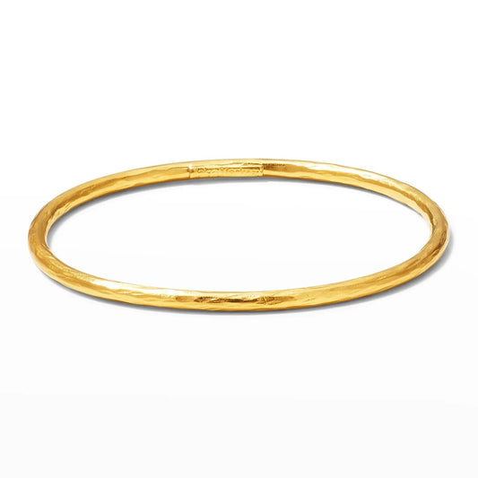 DMD B Thin Hammered Bangle - Hi-Shine