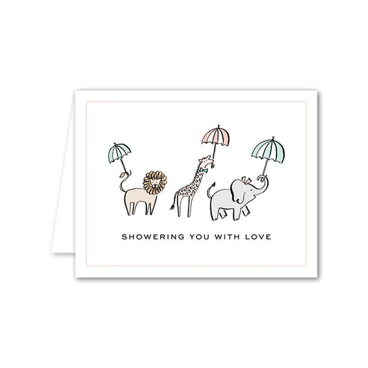 Shower Animals - Single Blank Card