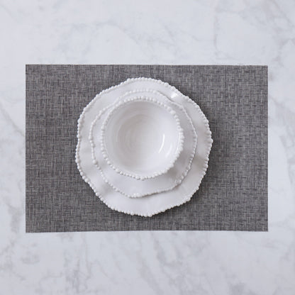 Vida - Indoor/Outdoor Woven Rectangle Placemat - Charcoal - Set/4