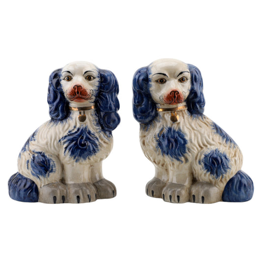 Staffordshire Dogs - Blue - 11.5"H - (Set of 2)