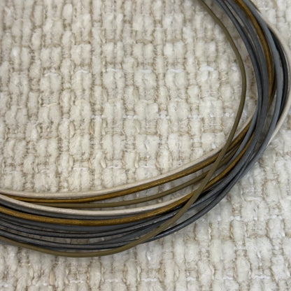 Gray Neutral Mixed Leather Necklace
